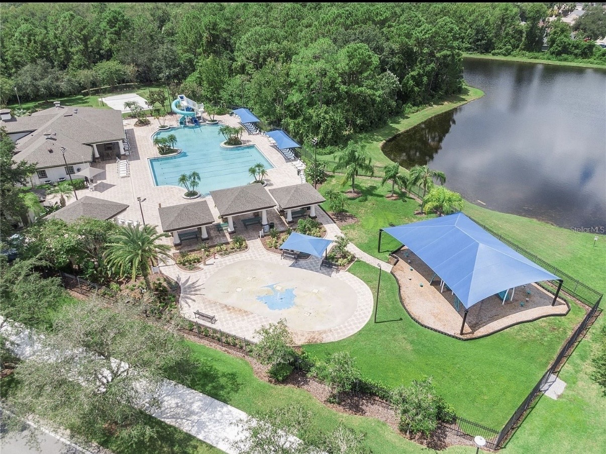 Community pool — aerial view