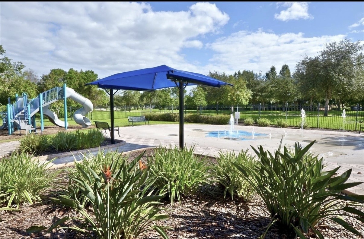 Community splash pad & playground
